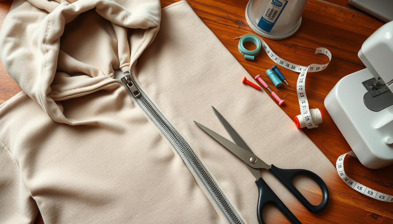DIY Zipper Hoodie Materials