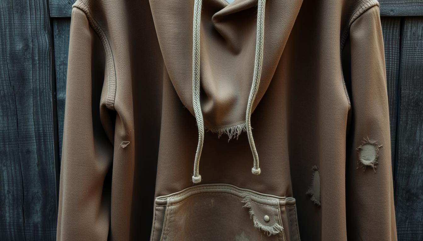 DIY distressed hoodie