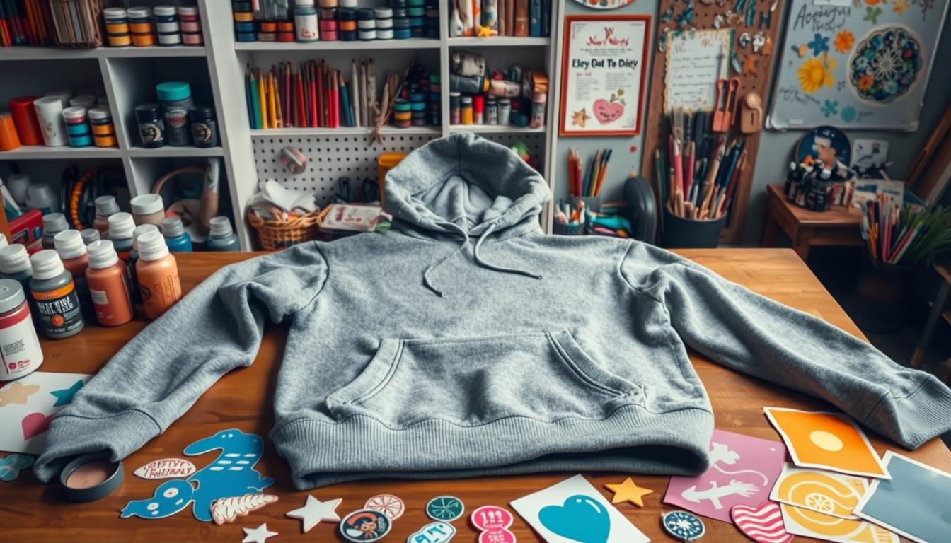 DIY hooded sweatshirt customization