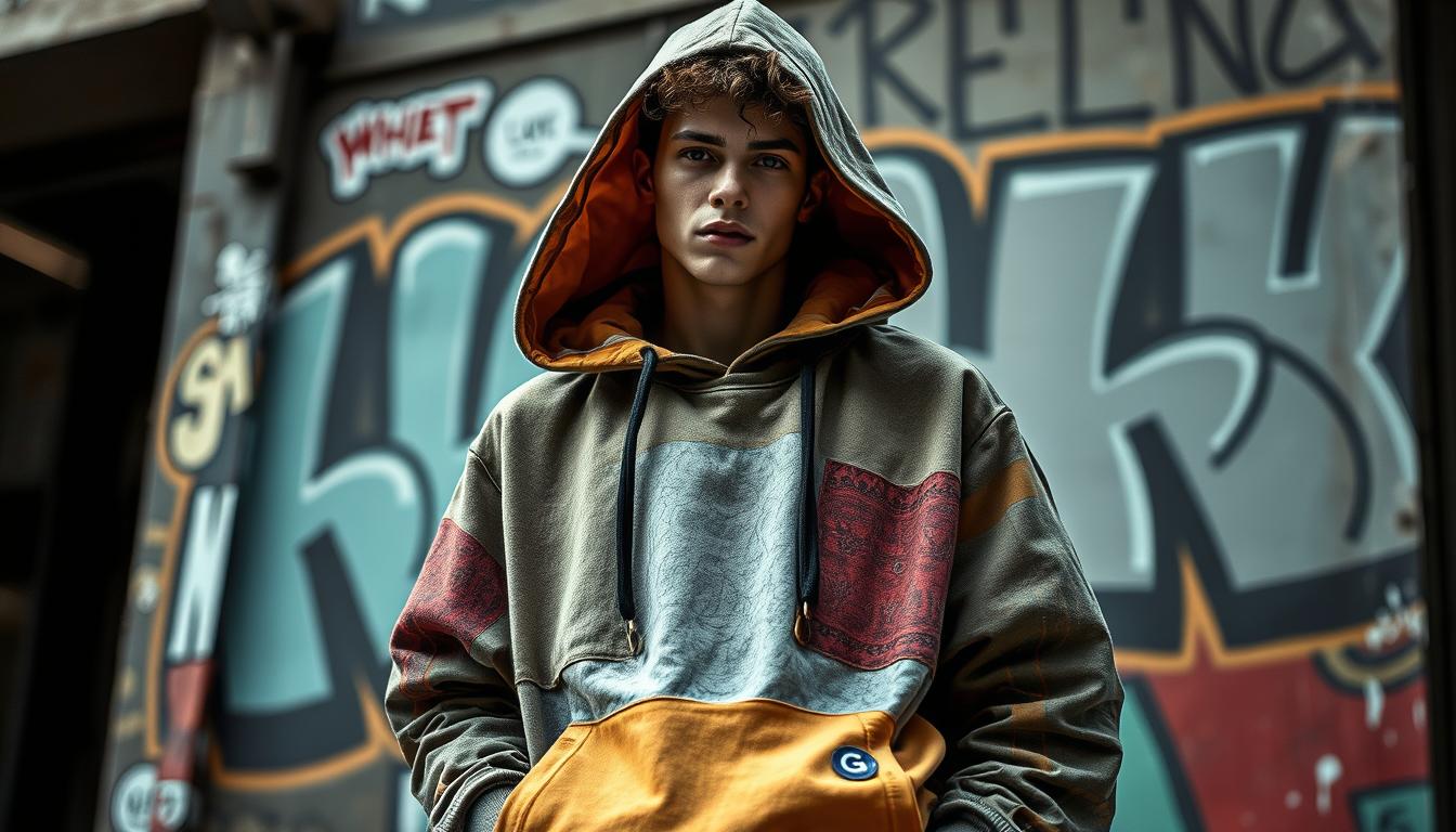 layered oversized hoodie