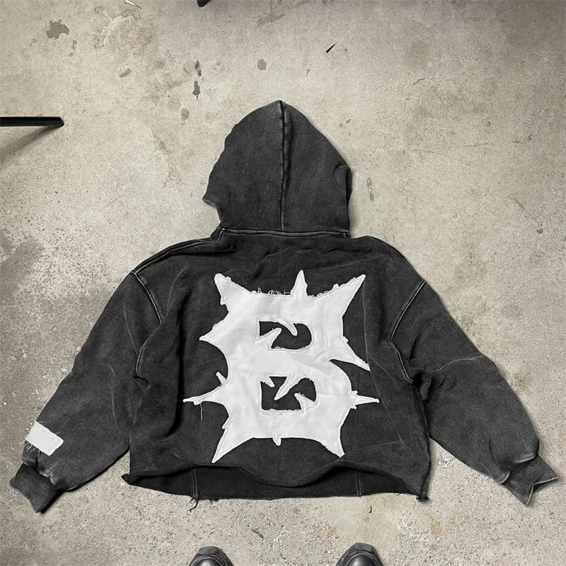 embroidery washed hoodie mens custom Best Custom Streetwear Manufacturer